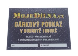 Dárkový poukaz MojeDílna.cz v hodnotě 1000 Kč - tištěný