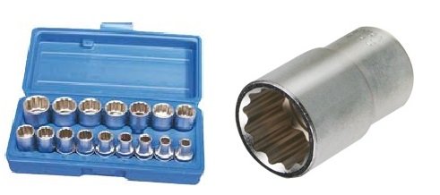 Hlavice 1/2" 12-hranné 16ks SW-Stahl