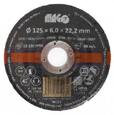 Kotouč brusný na kov 125 x 6 x 22