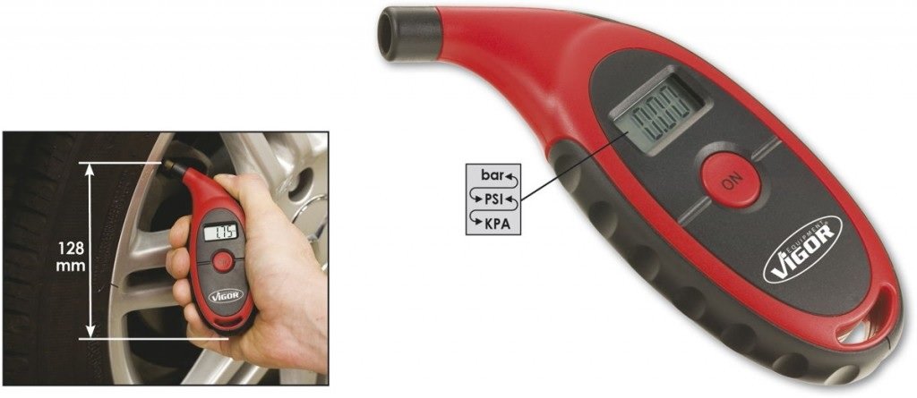 Měřič tlaku v pneumatikách digitální - VIGOR V1423