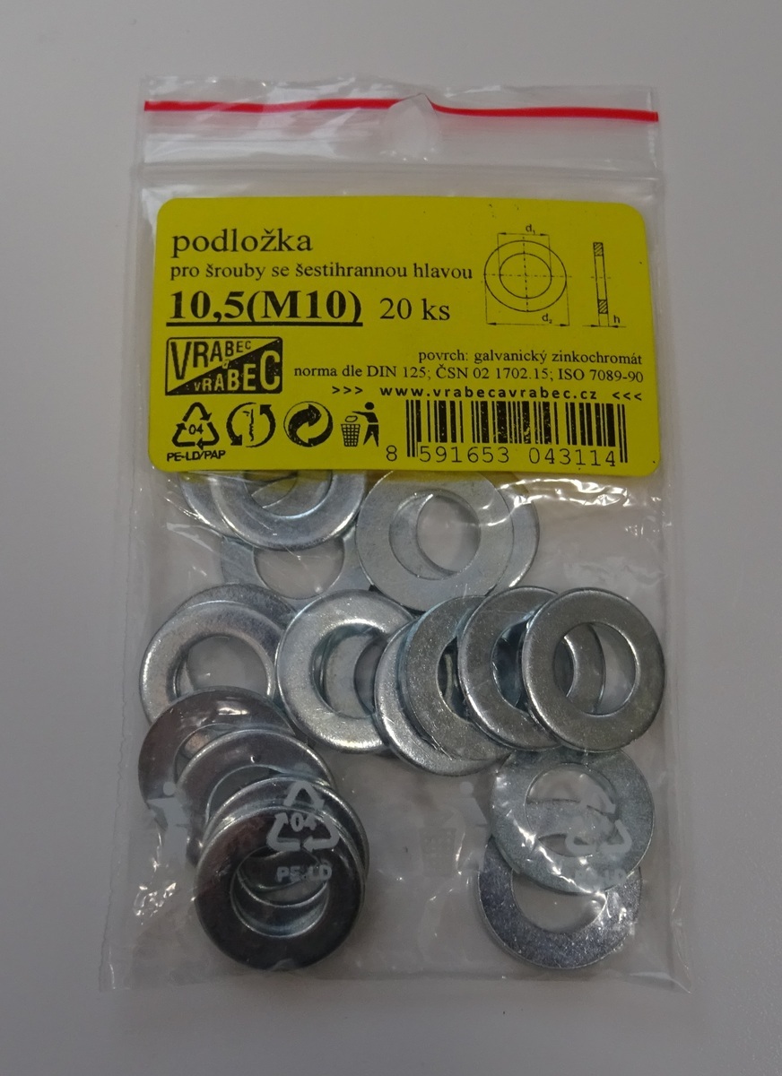 Podložky ploché DIN 125