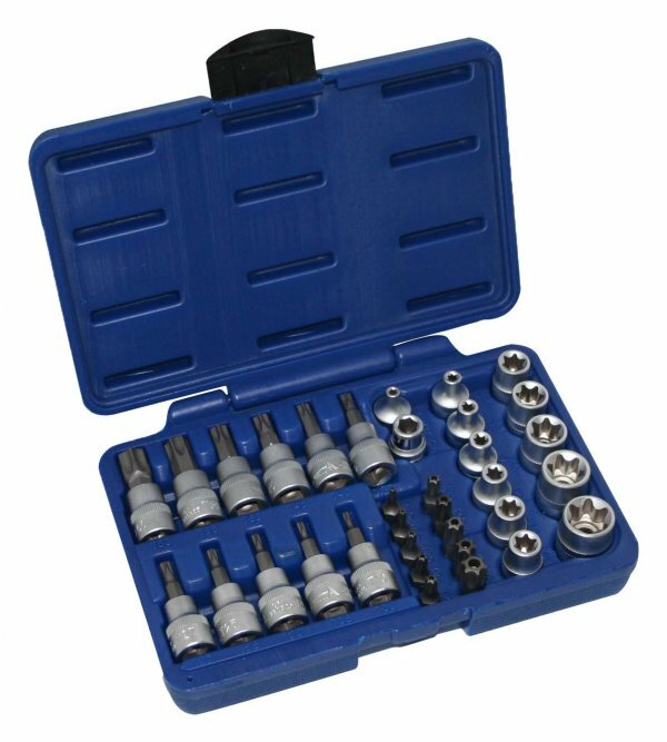 Sada TORX - nástrčné a zástrčné hlavice a bity 3/8"